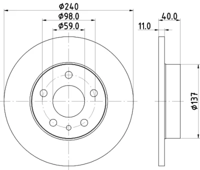 8DD 355 105-511 BEHR/HELLA/PAGID Тормозной диск