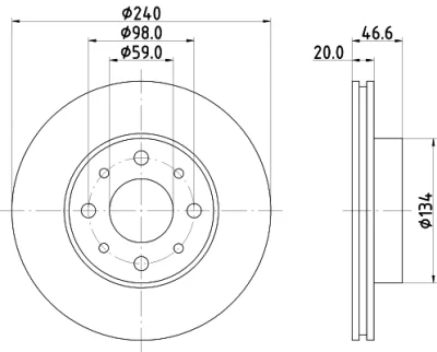 8DD 355 105-881 BEHR/HELLA/PAGID Тормозной диск