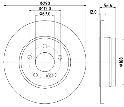 8DD 355 105-951 BEHR/HELLA/PAGID Тормозной диск