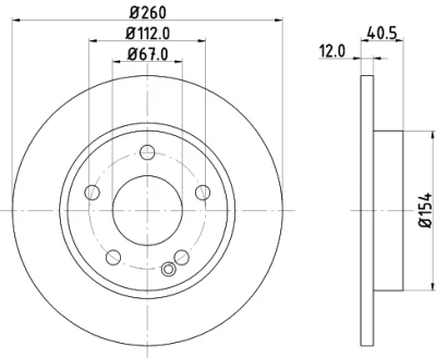 8DD 355 105-971 BEHR/HELLA/PAGID Тормозной диск