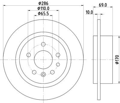 8DD 355 107-001 BEHR/HELLA/PAGID Тормозной диск