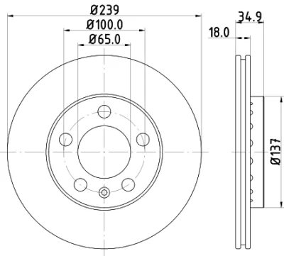8DD 355 107-651 BEHR/HELLA/PAGID Тормозной диск