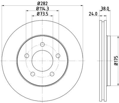 8DD 355 107-931 BEHR/HELLA/PAGID Тормозной диск