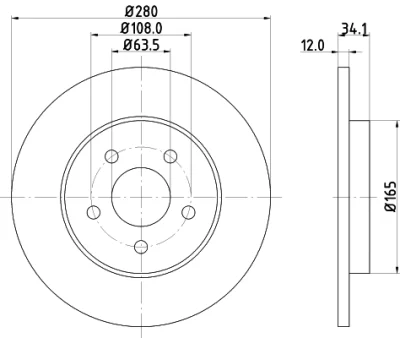 8DD 355 108-062 BEHR/HELLA/PAGID Тормозной диск