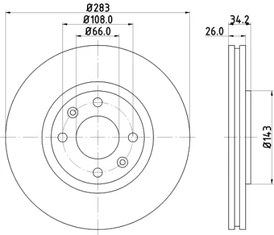 8DD 355 108-371 BEHR/HELLA/PAGID Тормозной диск