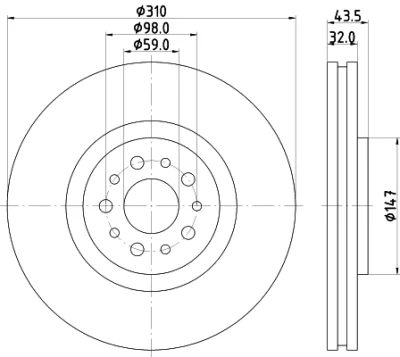 8DD 355 109-131 BEHR/HELLA/PAGID Тормозной диск