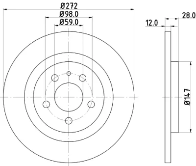 8DD 355 109-151 BEHR/HELLA/PAGID Тормозной диск