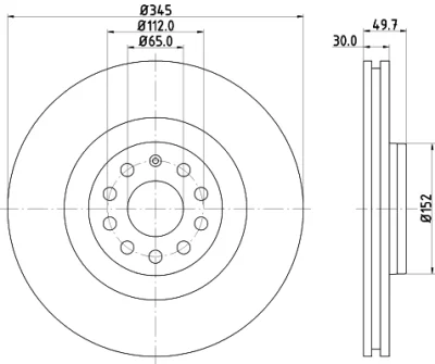 8DD 355 109-541 BEHR/HELLA/PAGID Тормозной диск