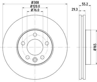 8DD 355 109-651 BEHR/HELLA/PAGID Тормозной диск