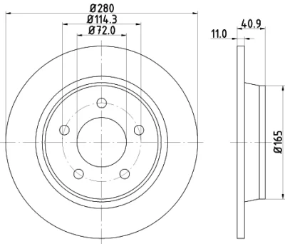 8DD 355 110-911 BEHR/HELLA/PAGID Тормозной диск