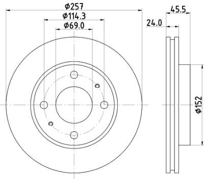 8DD 355 110-931 BEHR/HELLA/PAGID Тормозной диск