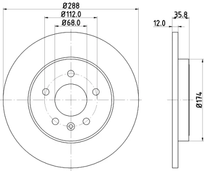 8DD 355 111-811 BEHR/HELLA/PAGID Тормозной диск