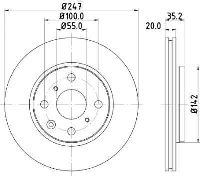 8DD 355 112-311 BEHR/HELLA/PAGID Тормозной диск