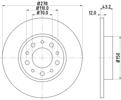 8DD 355 112-541 BEHR/HELLA/PAGID Тормозной диск