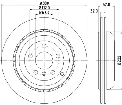 8DD 355 113-232 BEHR/HELLA/PAGID Тормозной диск