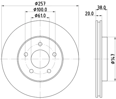 8DD 355 113-351 BEHR/HELLA/PAGID Тормозной диск