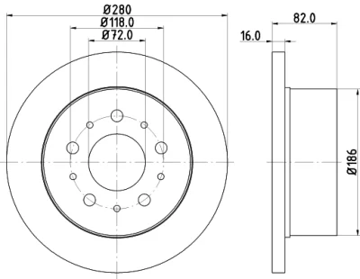 8DD 355 113-711 BEHR/HELLA/PAGID Тормозной диск