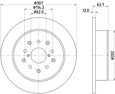 8DD 355 114-931 BEHR/HELLA/PAGID Тормозной диск