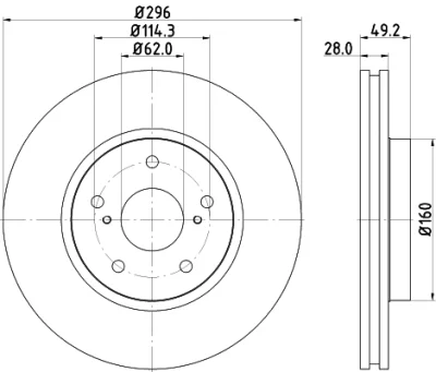 8DD 355 115-191 BEHR/HELLA/PAGID Тормозной диск