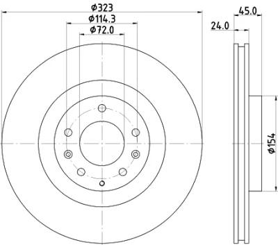 8DD 355 115-201 BEHR/HELLA/PAGID Тормозной диск