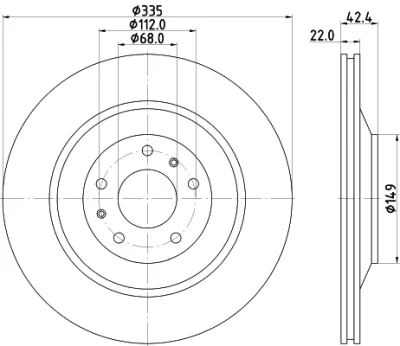 8DD 355 115-461 BEHR/HELLA/PAGID Тормозной диск