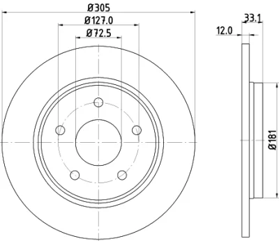 8DD 355 115-801 BEHR/HELLA/PAGID Тормозной диск