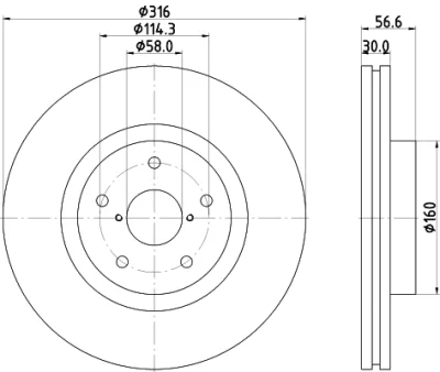 8DD 355 116-361 BEHR/HELLA/PAGID Тормозной диск