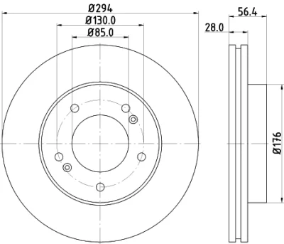 8DD 355 116-471 BEHR/HELLA/PAGID Тормозной диск