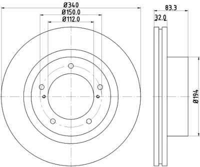 8DD 355 116-551 BEHR/HELLA/PAGID Тормозной диск
