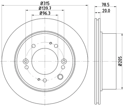 8DD 355 116-571 BEHR/HELLA/PAGID Тормозной диск