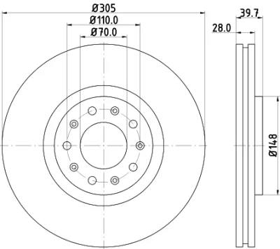 8DD 355 116-631 BEHR/HELLA/PAGID Тормозной диск