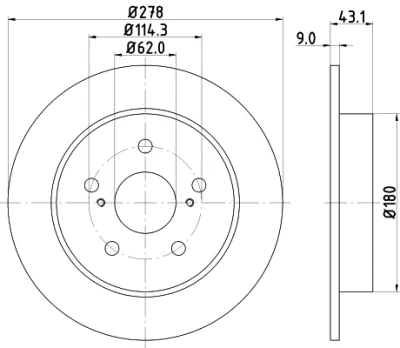8DD 355 116-791 BEHR/HELLA/PAGID Тормозной диск
