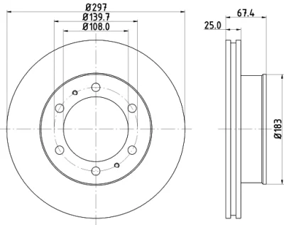 8DD 355 116-821 BEHR/HELLA/PAGID Тормозной диск