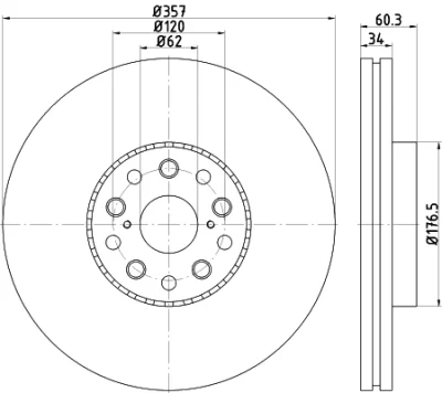 8DD 355 116-911 BEHR/HELLA/PAGID Тормозной диск