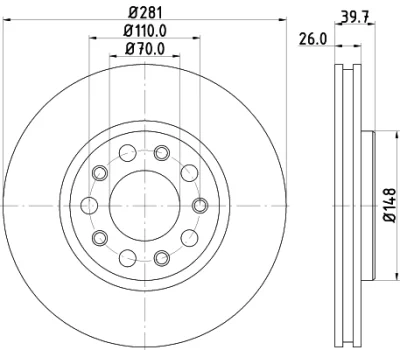 8DD 355 117-231 BEHR/HELLA/PAGID Тормозной диск