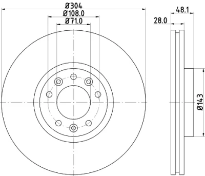 8DD 355 117-331 BEHR/HELLA/PAGID Тормозной диск