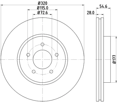 8DD 355 117-801 BEHR/HELLA/PAGID Тормозной диск
