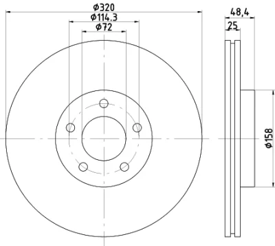 8DD 355 117-891 BEHR/HELLA/PAGID Тормозной диск