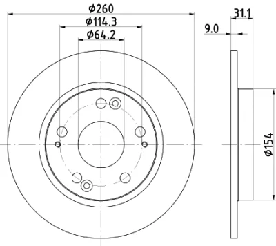 8DD 355 117-901 BEHR/HELLA/PAGID Тормозной диск