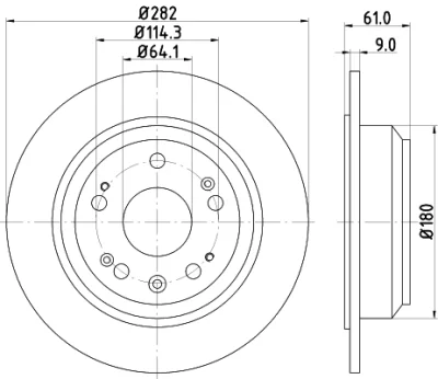 8DD 355 119-041 BEHR/HELLA/PAGID Тормозной диск