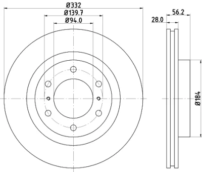 Тормозной диск BEHR/HELLA/PAGID 8DD 355 119-081
