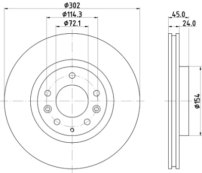 8DD 355 120-301 BEHR/HELLA/PAGID Тормозной диск