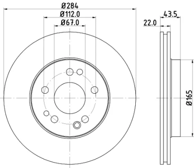 8DD 355 122-182 BEHR/HELLA/PAGID Тормозной диск