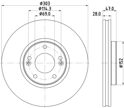 8DD 355 122-501 BEHR/HELLA/PAGID Тормозной диск