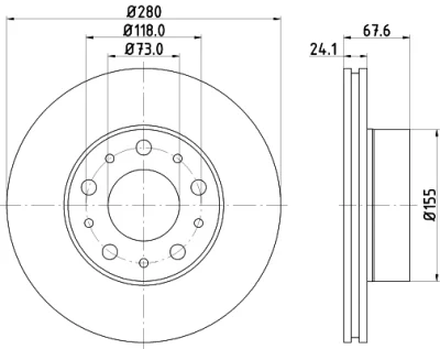 8DD 355 122-701 BEHR/HELLA/PAGID Тормозной диск