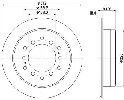 8DD 355 122-711 BEHR/HELLA/PAGID Тормозной диск