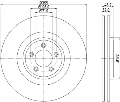 8DD 355 123-072 BEHR/HELLA/PAGID Тормозной диск