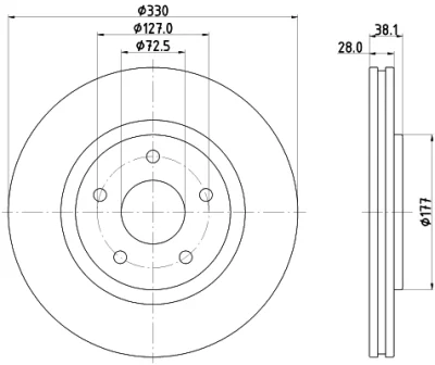 8DD 355 123-151 BEHR/HELLA/PAGID Тормозной диск