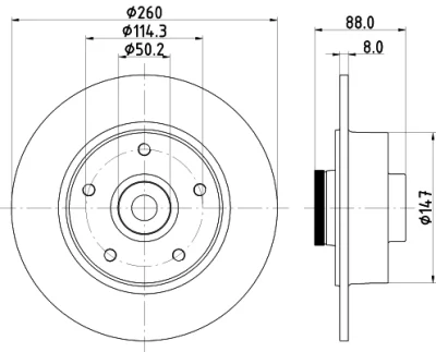 Тормозной диск BEHR/HELLA/PAGID 8DD 355 123-311