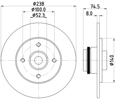 8DD 355 123-431 BEHR/HELLA/PAGID Тормозной диск